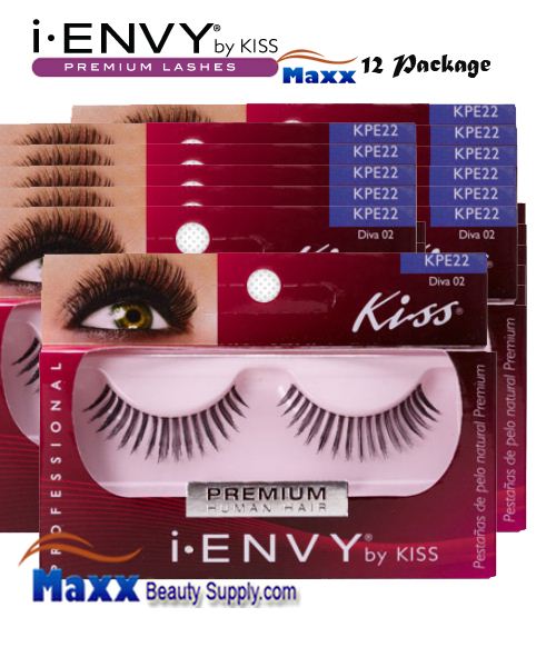 12 Package - Kiss i Envy Diva 02 Eyelashes - KPE22